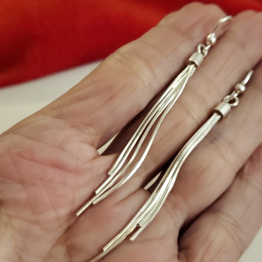Sterling silver 4 strand earrings